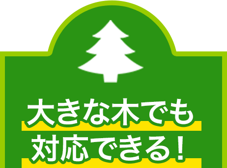 大きな木でも対応できる!
